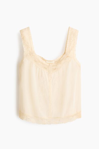 Embroidered viscose-blend top