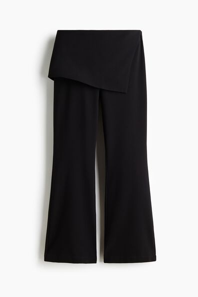 Skirt-layered trousers