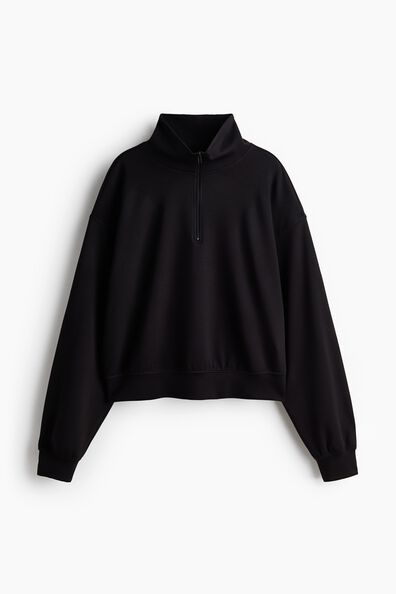 Viscose-blend zip-top sweatshirt