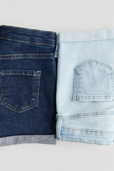 2-pack denim shorts