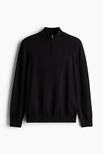 Slim Fit Zip-top fine-knit jumper