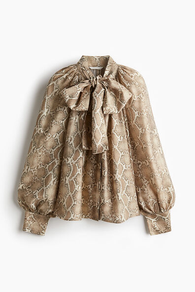 Tie-neck blouse