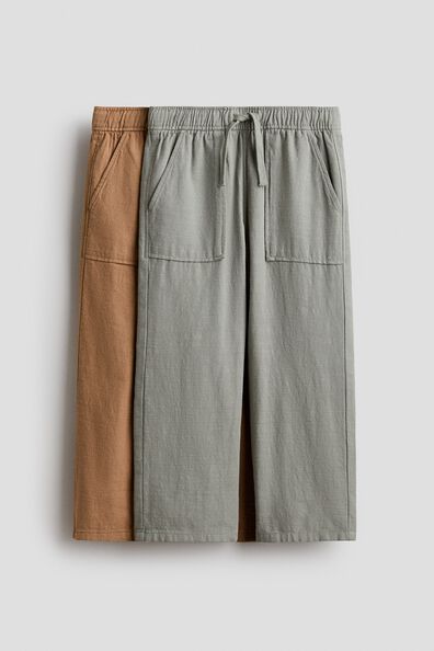 2-pack cotton drawstring trousers