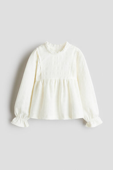 Textured jersey blouse