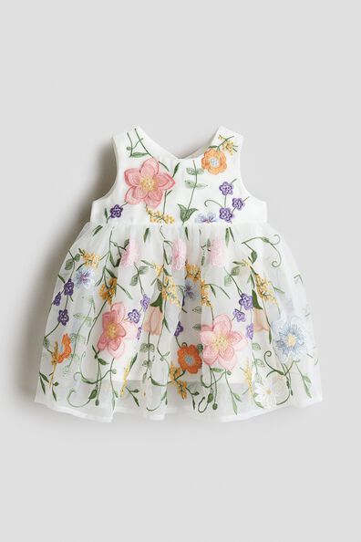 Embroidered organza dress