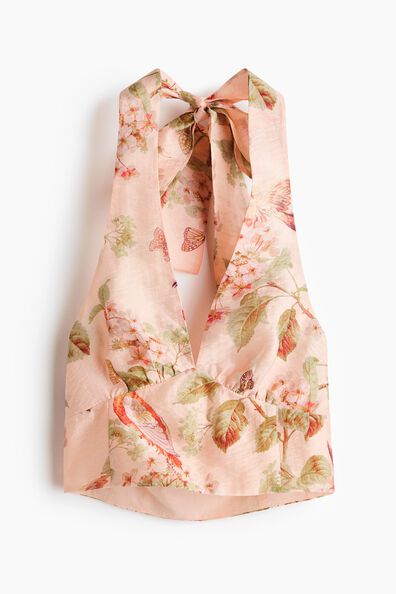 Printed halterneck top