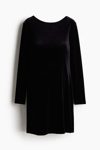 MAMA Deep-back velour dress