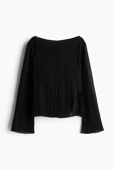 Overlock-detail crinkled top