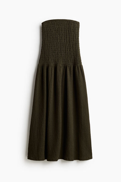 Smocked bandeau dress
