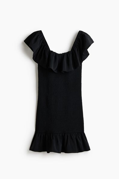 Flounced off-the-shoulder dress