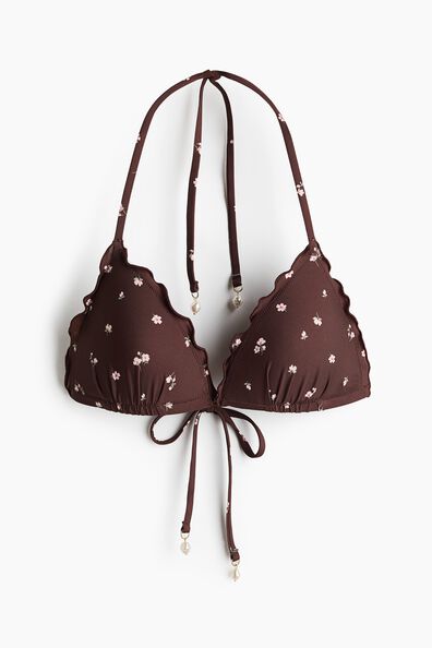 Push-up triangle bikini top