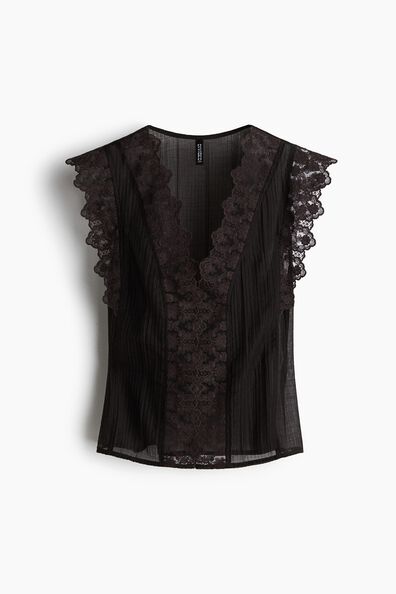 Lace-trimmed vest top