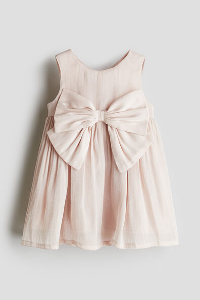 Bow-detail organza dress