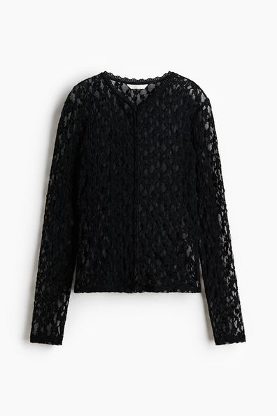 Lace-look cardigan