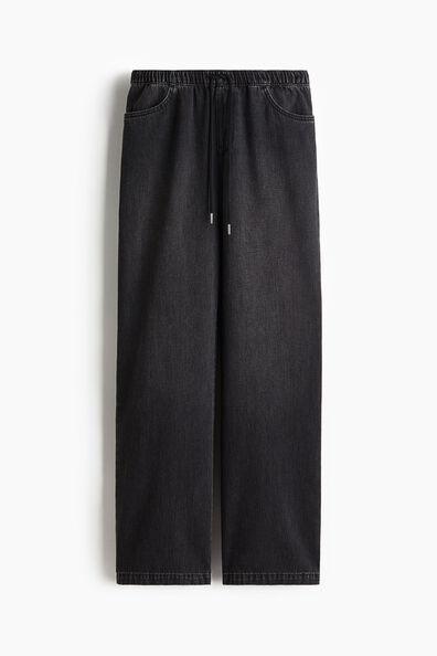Denim drawstring trousers