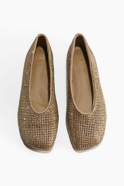 Rhinestone-embellished ballet pumps