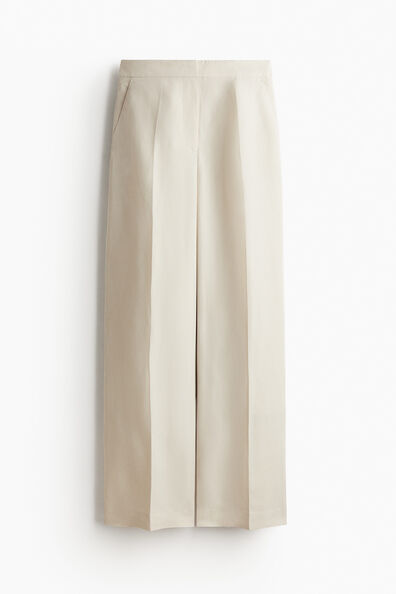 Linen-blend trousers