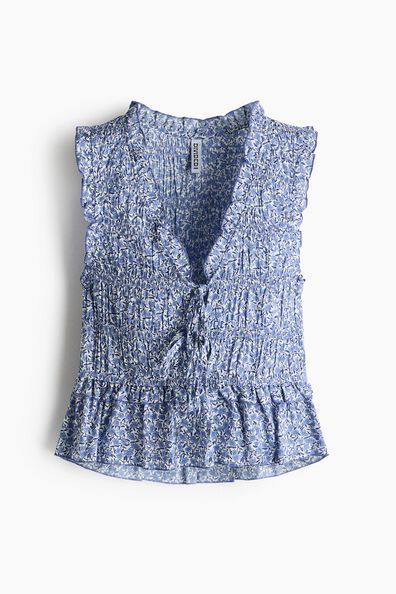 Tie-detail smocked top
