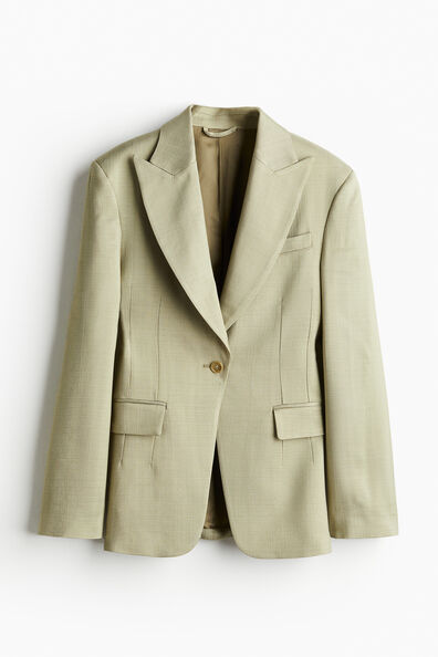 Single-button viscose blazer
