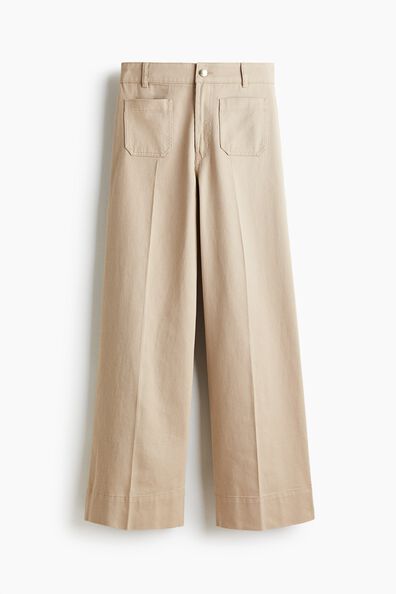 Wide twill trousers