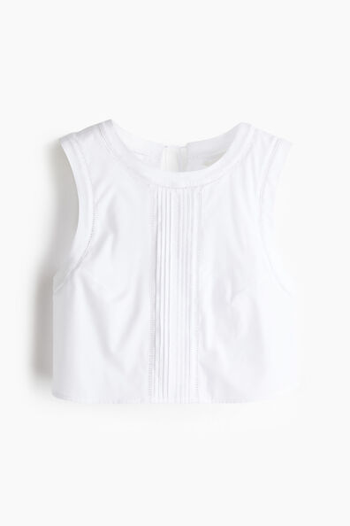 Sleeveless tie-detail blouse