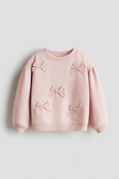 Appliquéd brushed-inside sweatshirt
