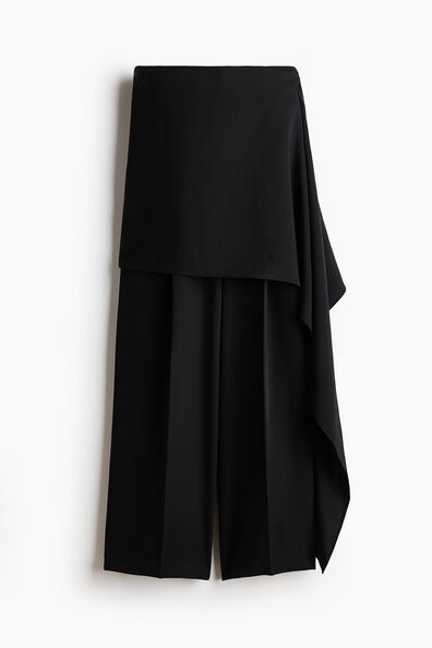 Tailored skirt-layered trousers