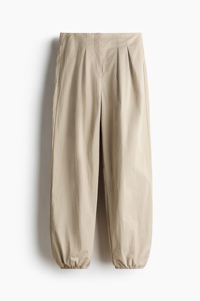Balloon-leg nylon trousers