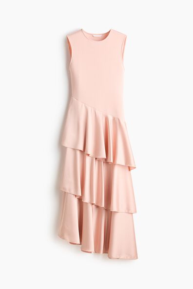 Satin-skirt Ponte di Roma dress