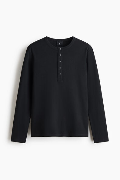 Slim Fit Ribbed Henley shirt