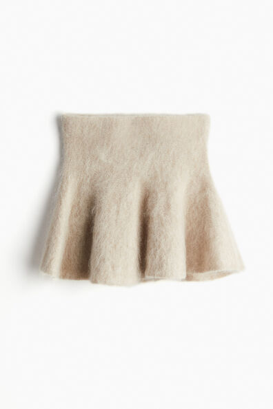 Flared mohair-blend skirt