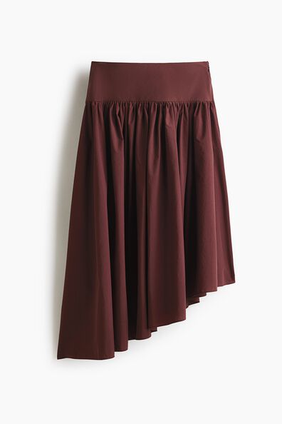Asymmetric midi skirt