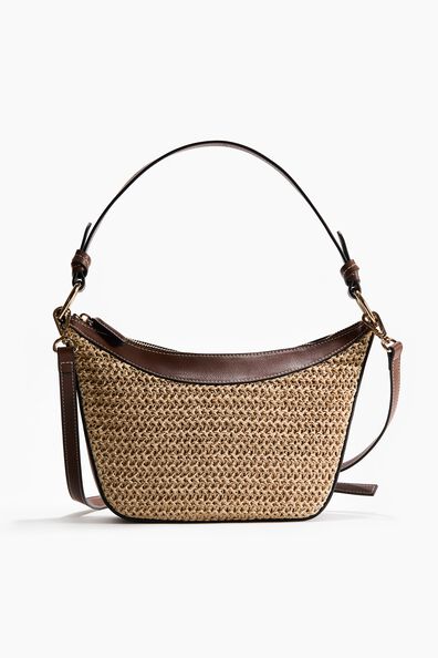 Straw-detail crossbody bag