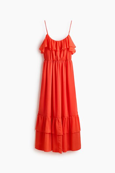 Flounced strappy dress