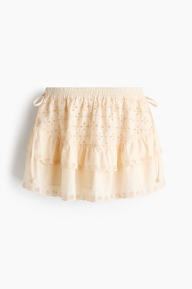 Broderie anglaise cotton mini skirt