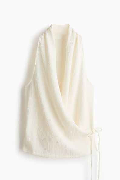 Textured wrap top