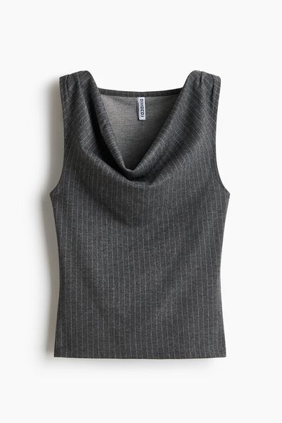 Cowl-neck jersey top