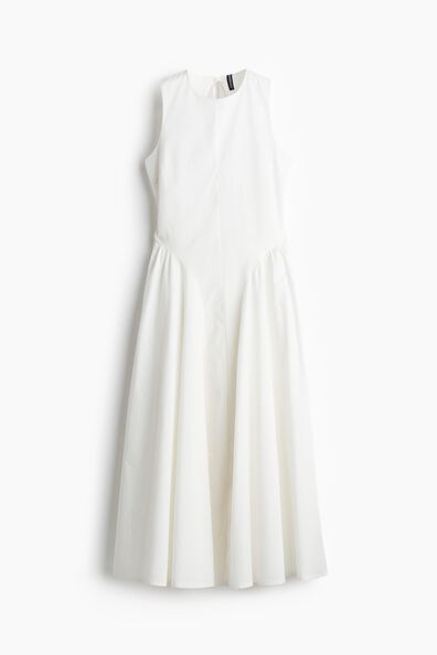 Open-back cotton poplin dress