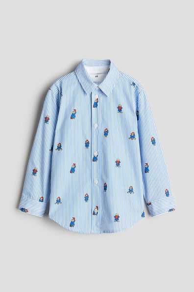 Motif-detail cotton shirt