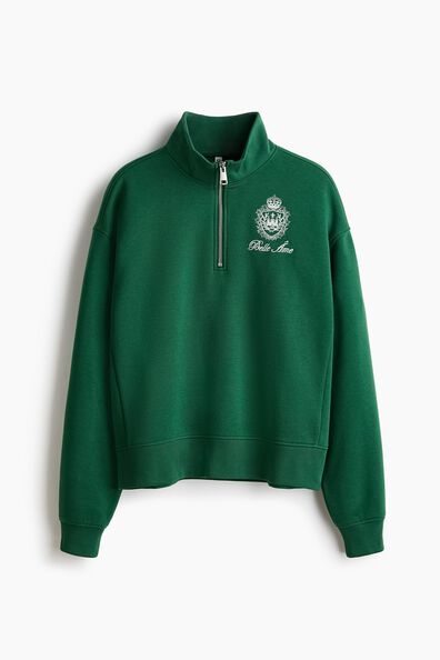 Motif-detail zip-top sweatshirt