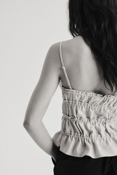 Drawstring-detail strappy top