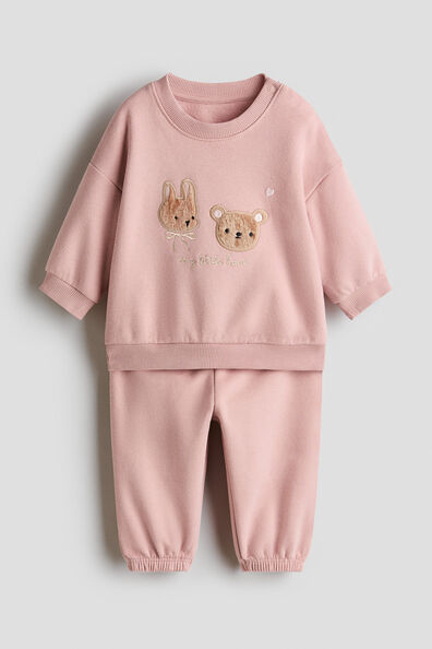 2-piece motif-detail sweatshirt set