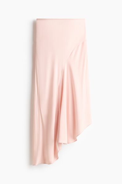 Asymmetric satin skirt