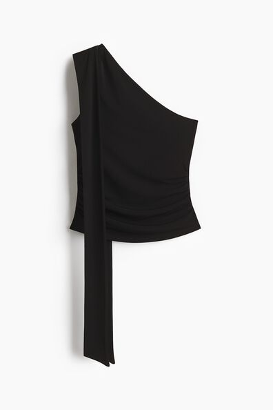 Draped one-shoulder top