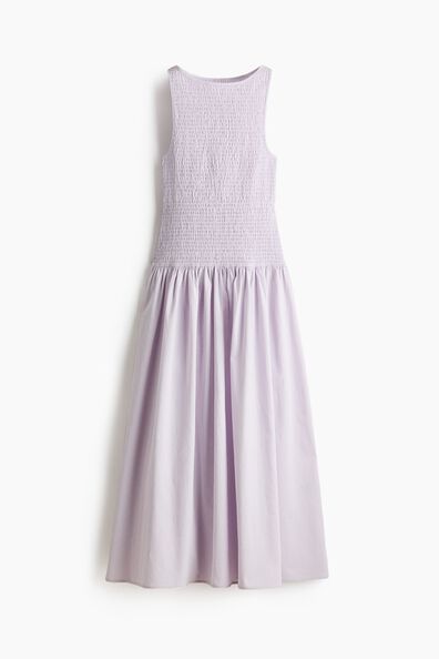 Smocked seersucker dress