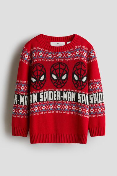 Jacquard-knit cotton jumper