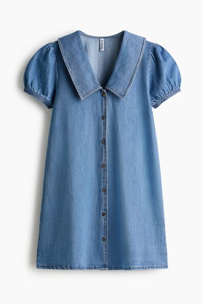 Collared denim dress