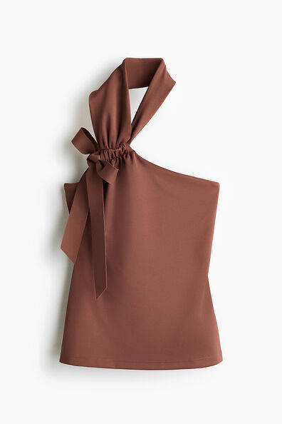 Strap-detail halterneck top