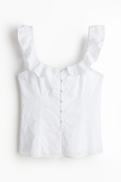 Frill-trimmed top
