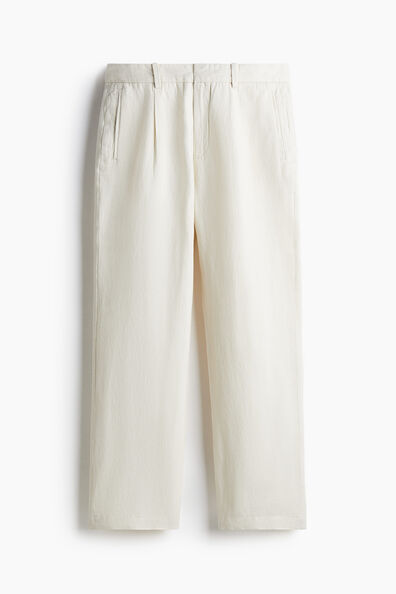 Relaxed Fit linen-blend trousers